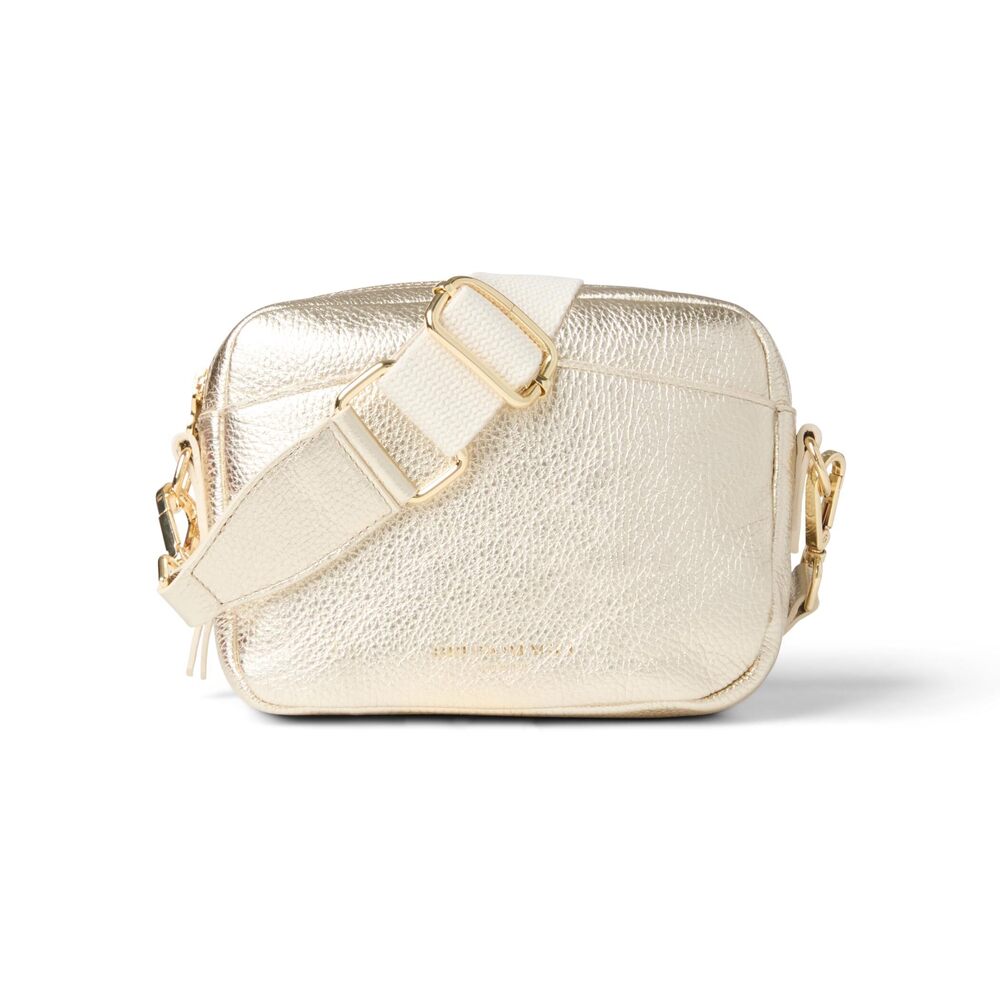 1102 M CARINA leather camera bag Platino